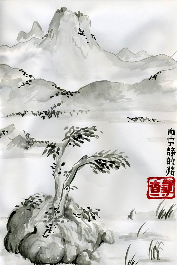 Chinese watercolor painting