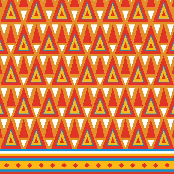 red and orange pattern with triangles